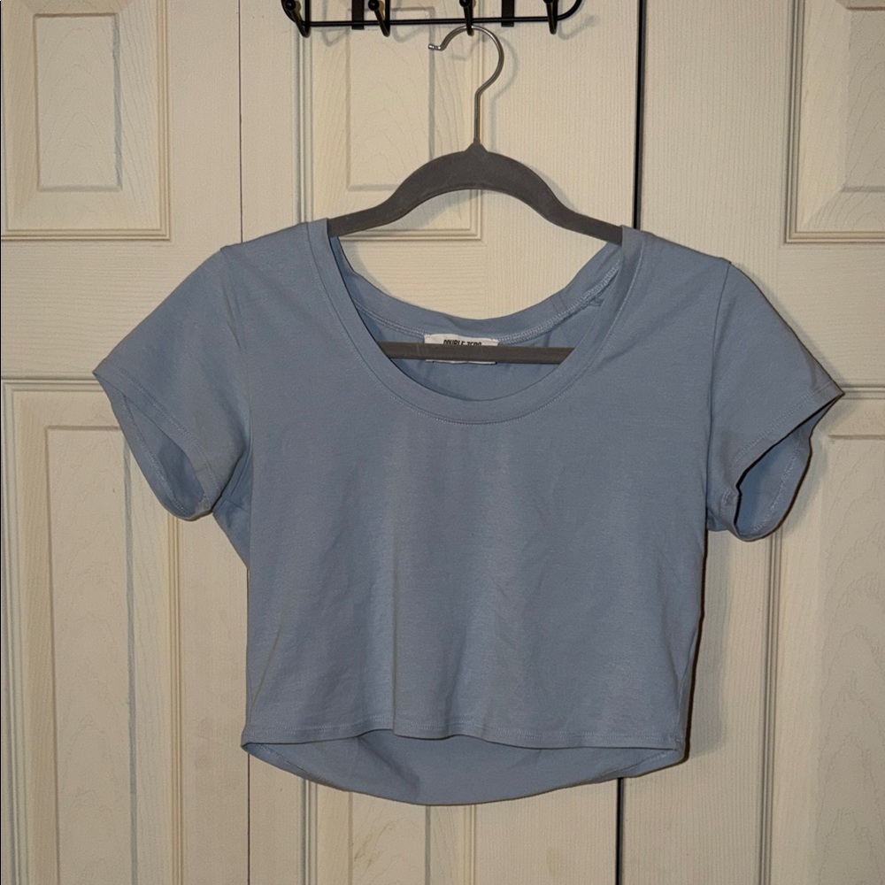 Double Zero Light Blue Women's Crop Top